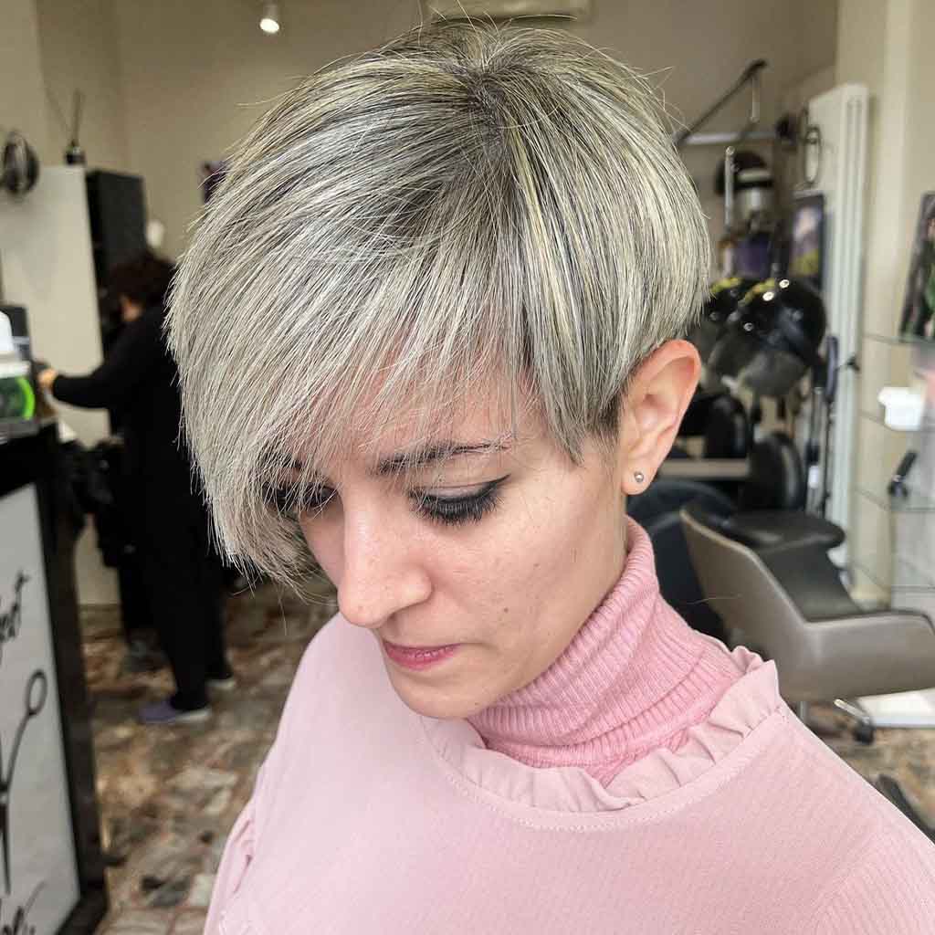 Blonde Long Pixie Bob Cut