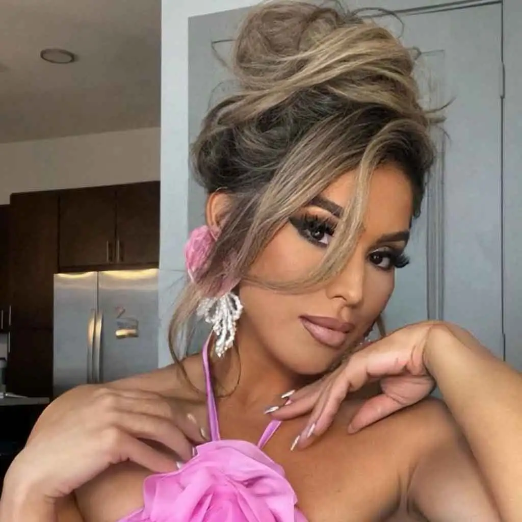 Messy Bun Updo on Bronde Hair