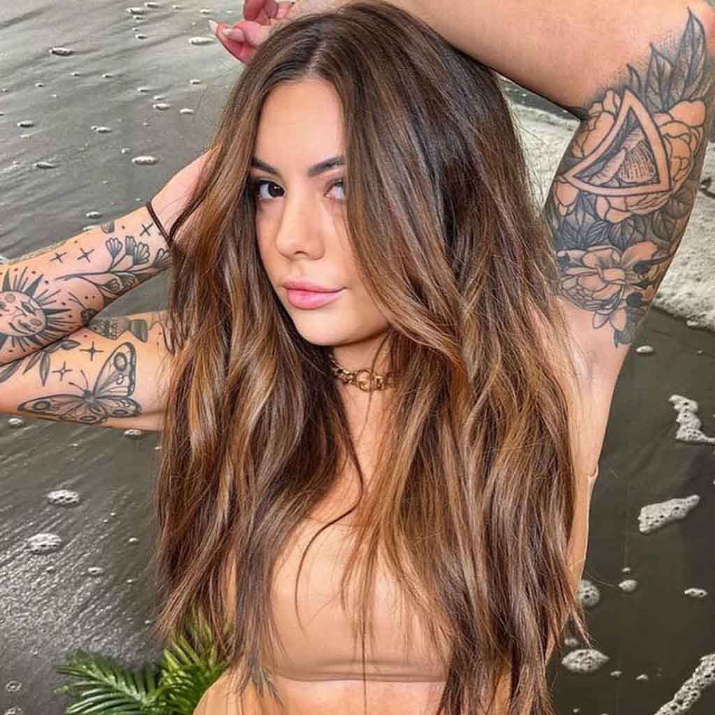 Tousled Melted Caramel Ombe Brunette
