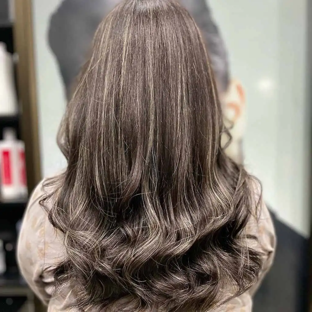 Cool Toned Brunette Hair With Ash Highlights