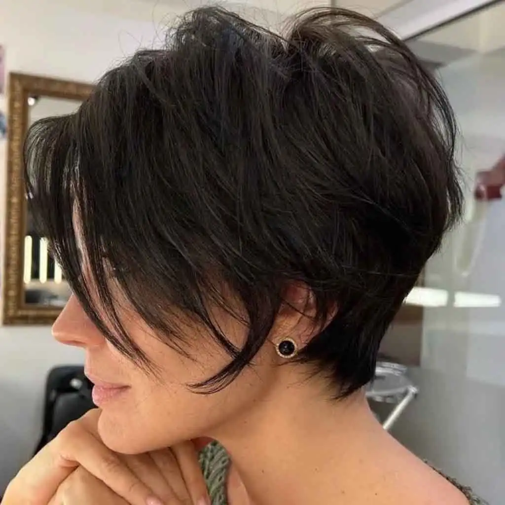 Long Black Inverted Pixie Bob