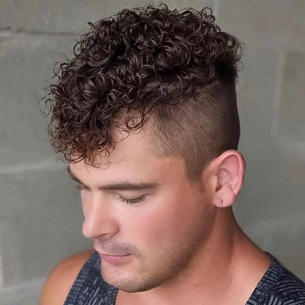 Perm Undercut Brown Hair
