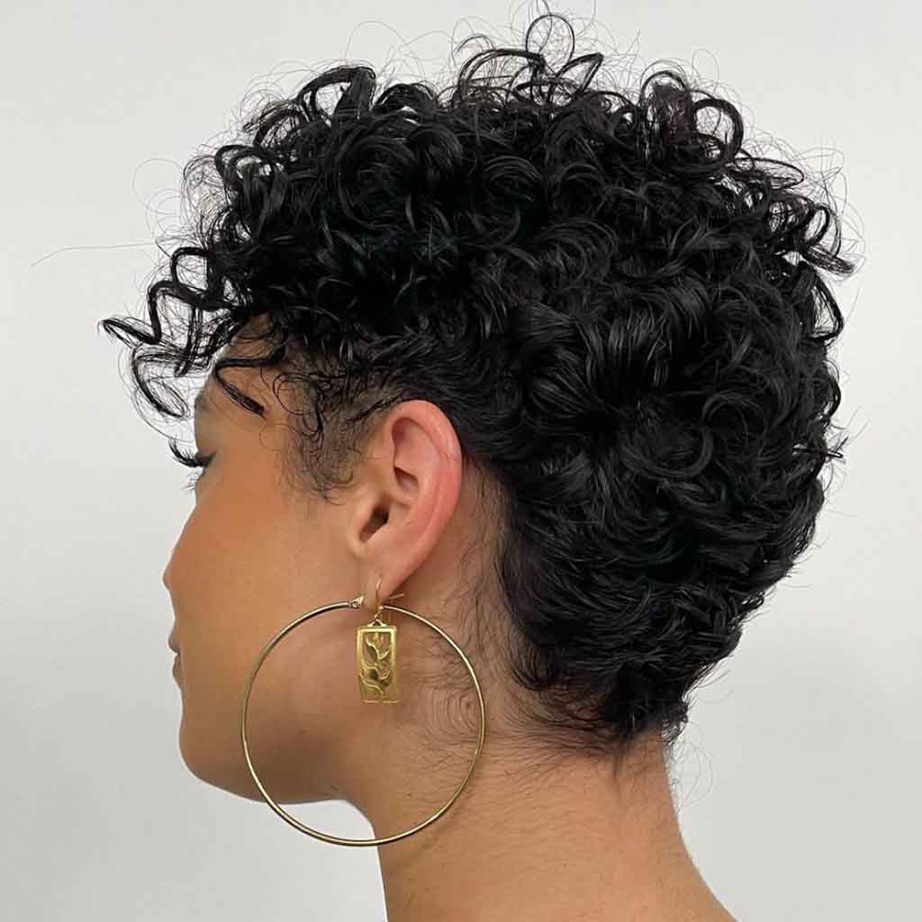 Pixie Cut on Black Spiral Hair