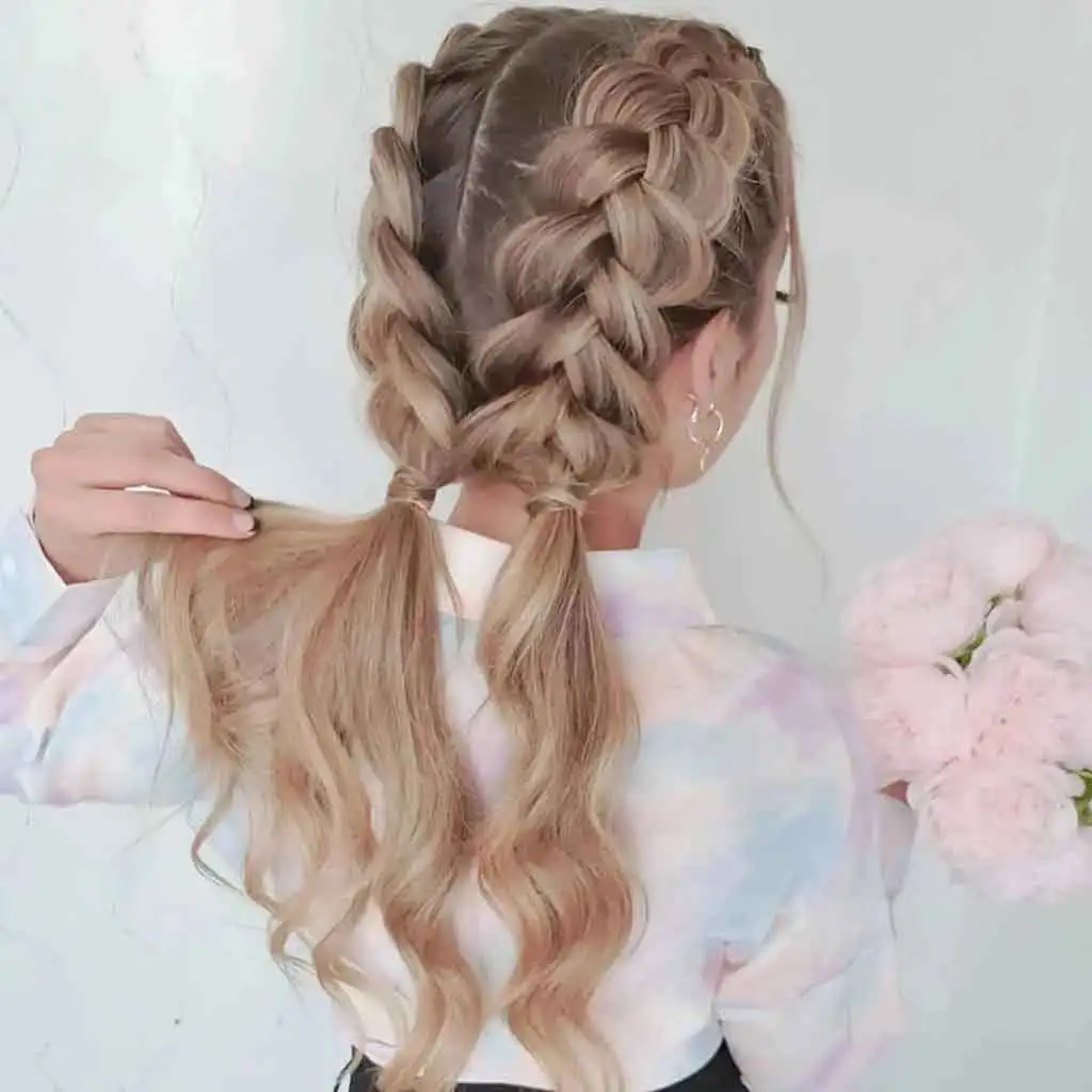 Pull-Through Pigtail Dutch Braids