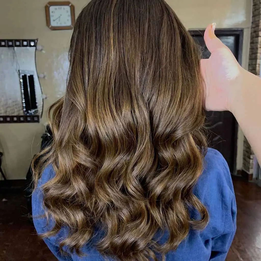 Dark Choco Base With Blended Hazel Blonde Highlights