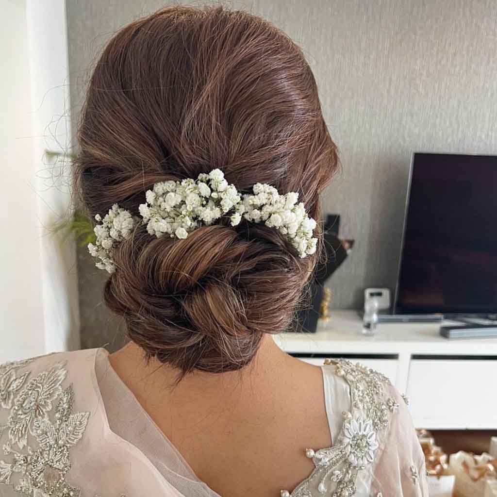 Soft Updo With Flowers
