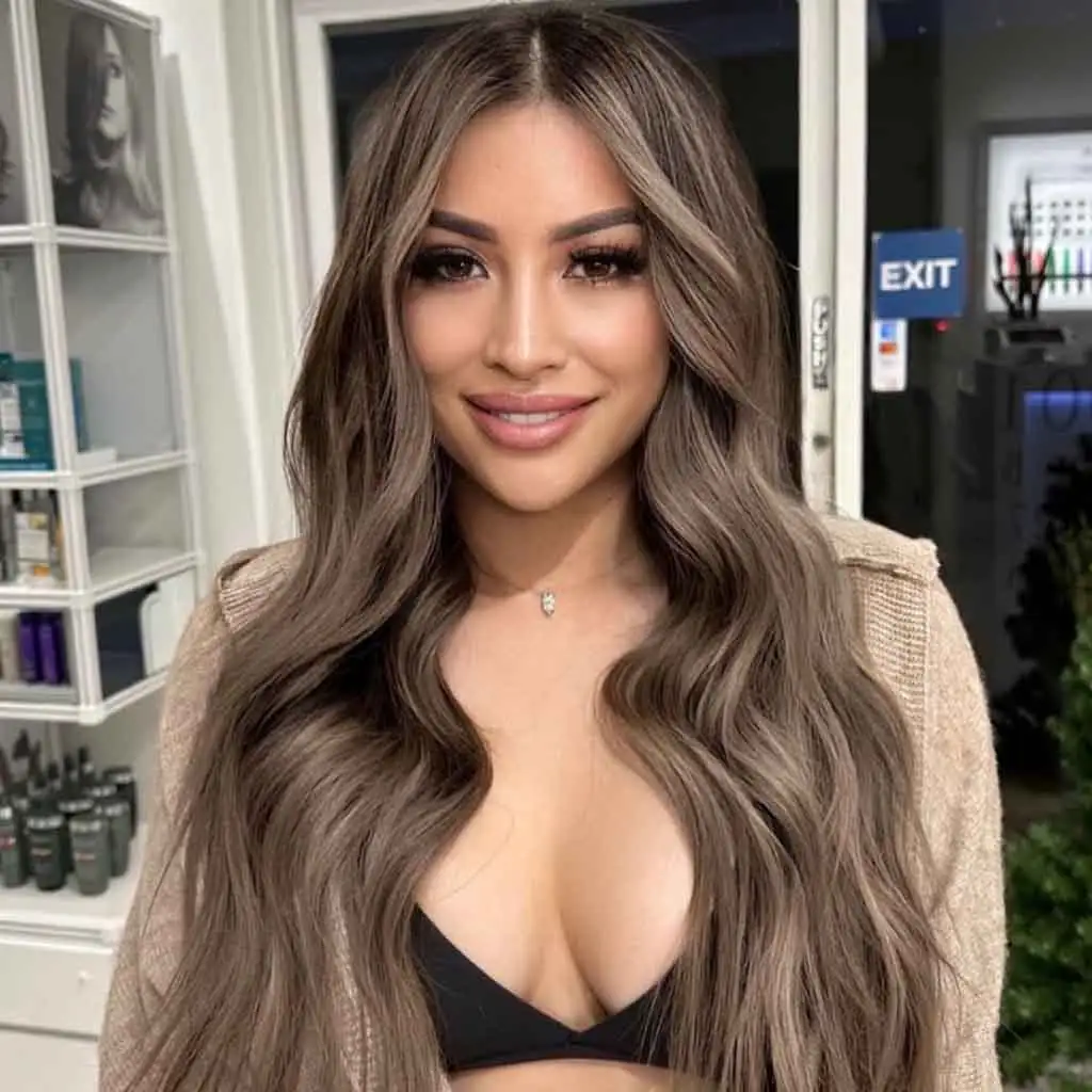 Ash Brown Highlights on Brunette Hair