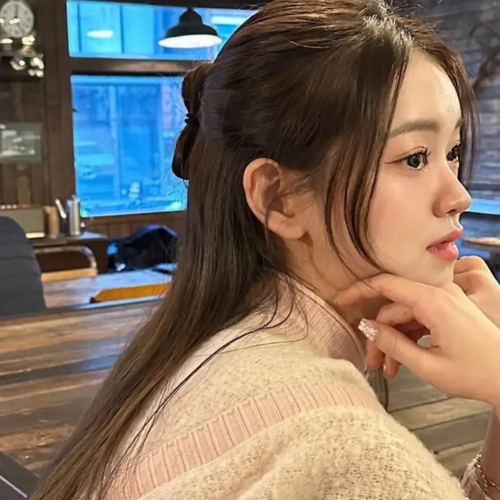 Long Brown Half-Up Half Down Straight Hair