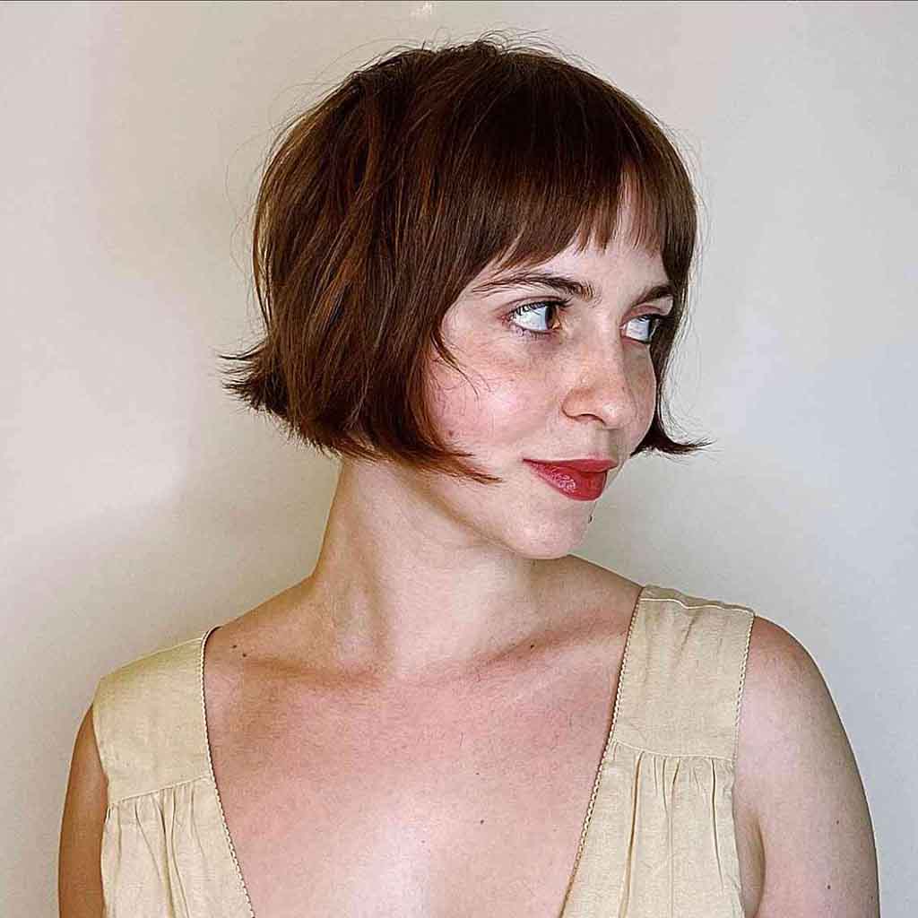 Razor Cut Tiny Bob With Micro Bangs