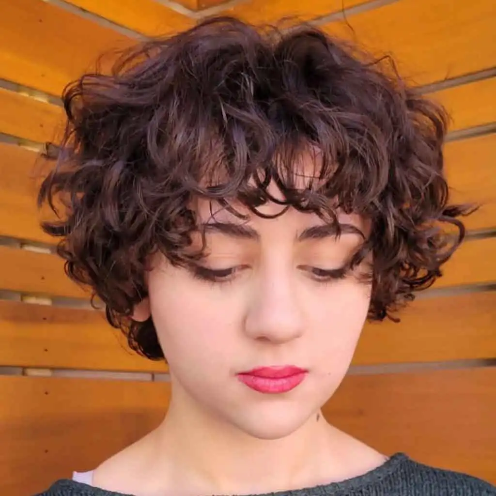 Curly Pixie Tousled Bob Perm