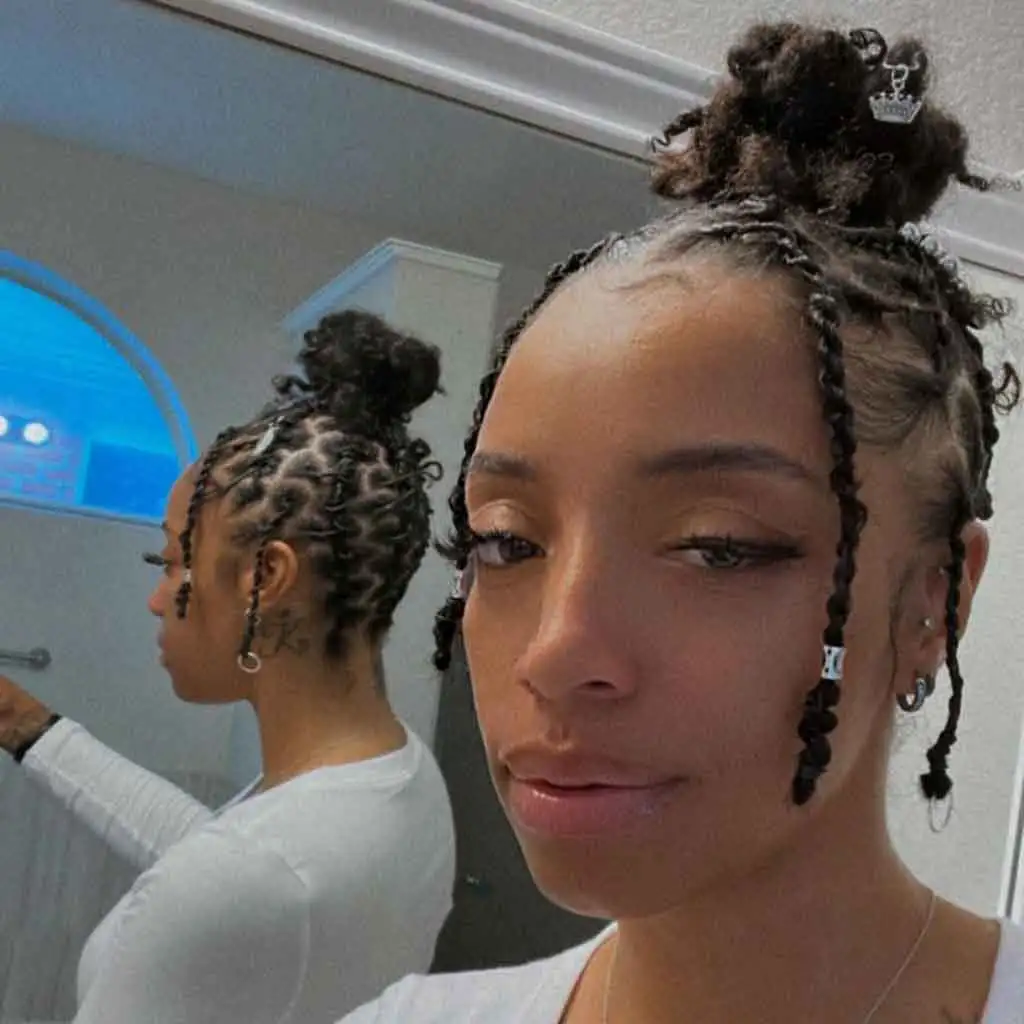 Dreadlock Bun With Baby Braids