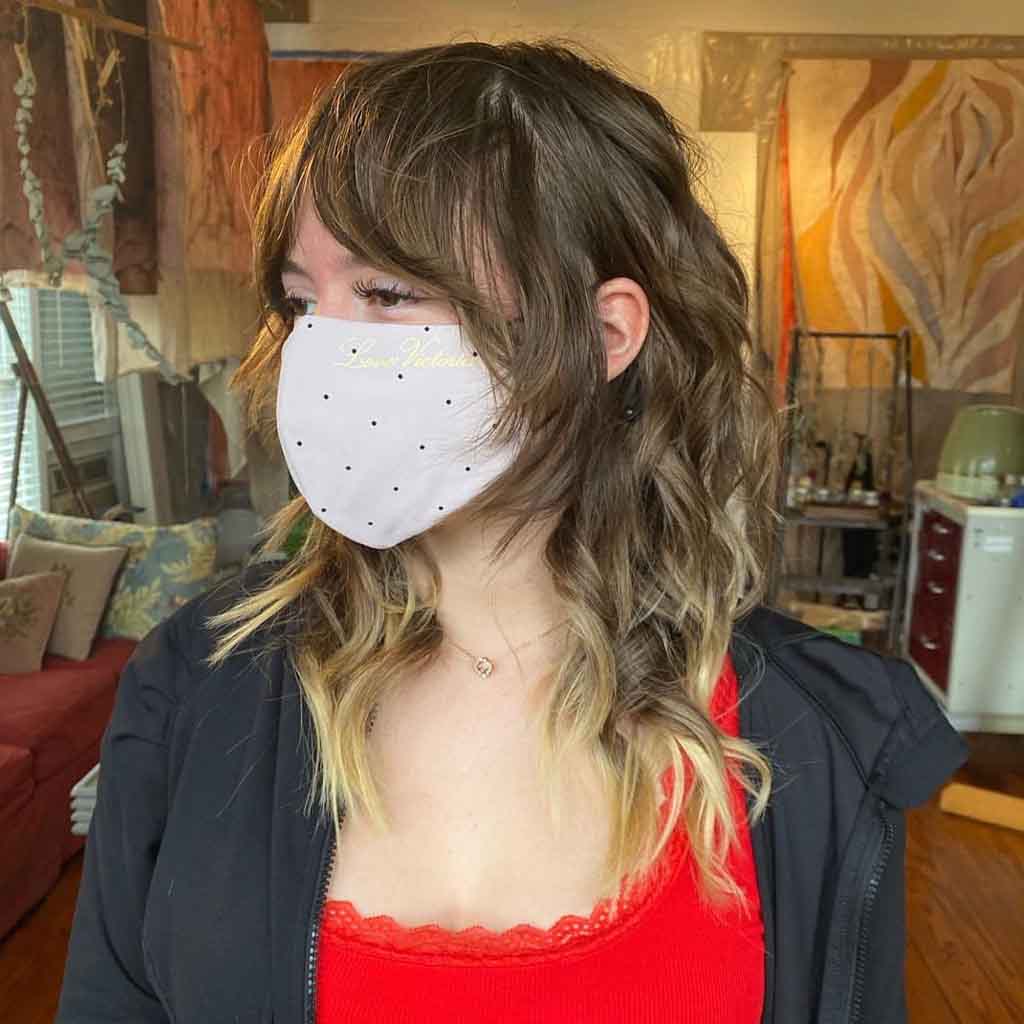 Medium Bronde Shag With Sweeping Bangs