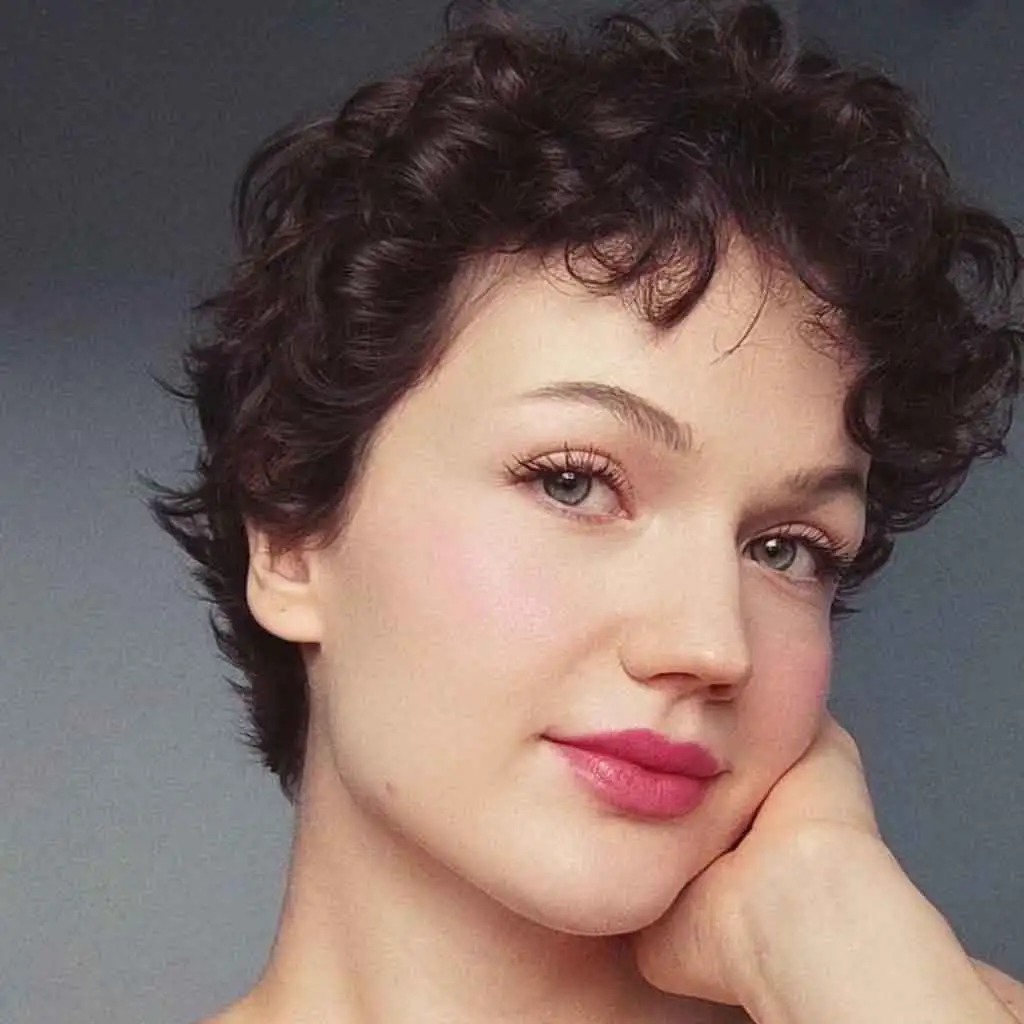 Fluffy Wavy Curly Pixie Cut