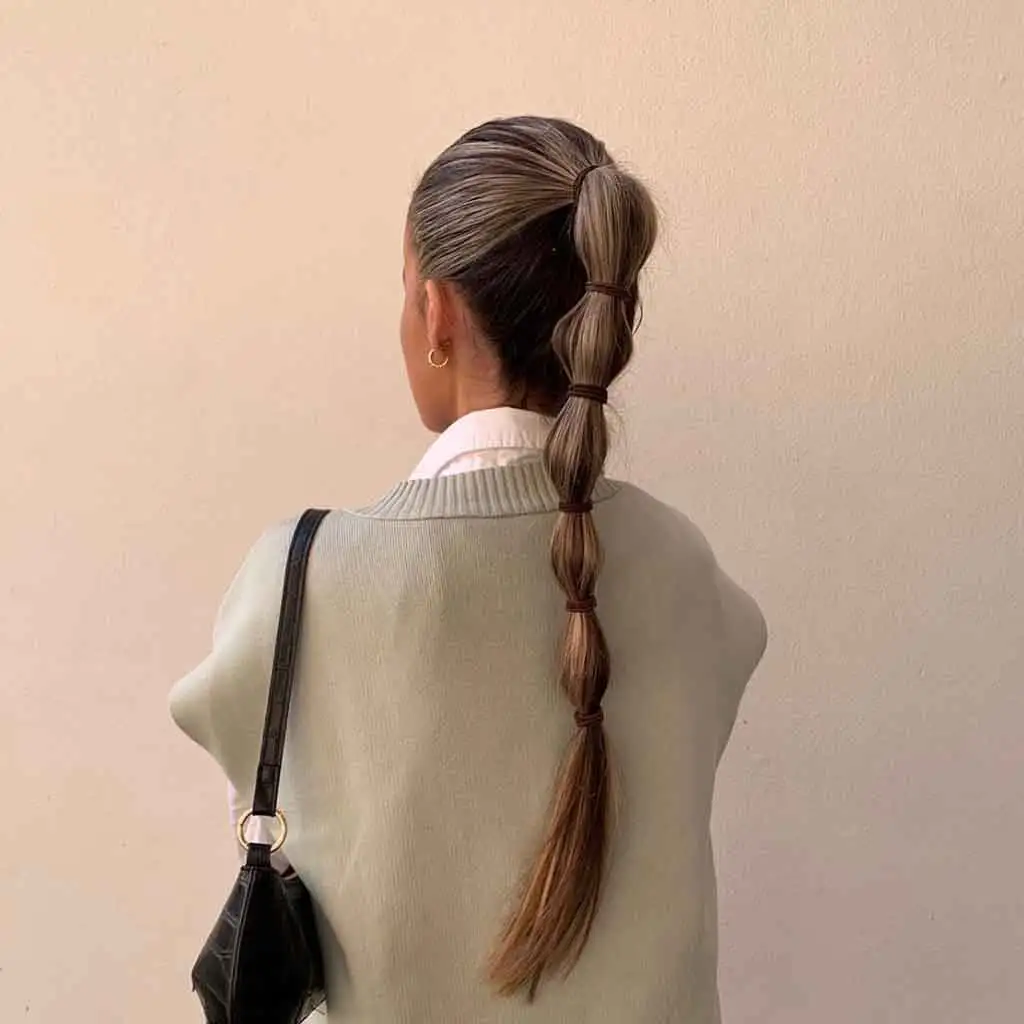 Long Duo-Toned Bubble Ponytail