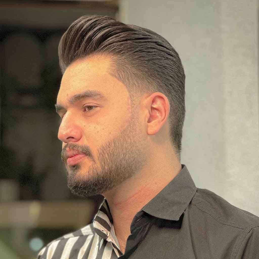 Scissor Fade Brushed Up Hair