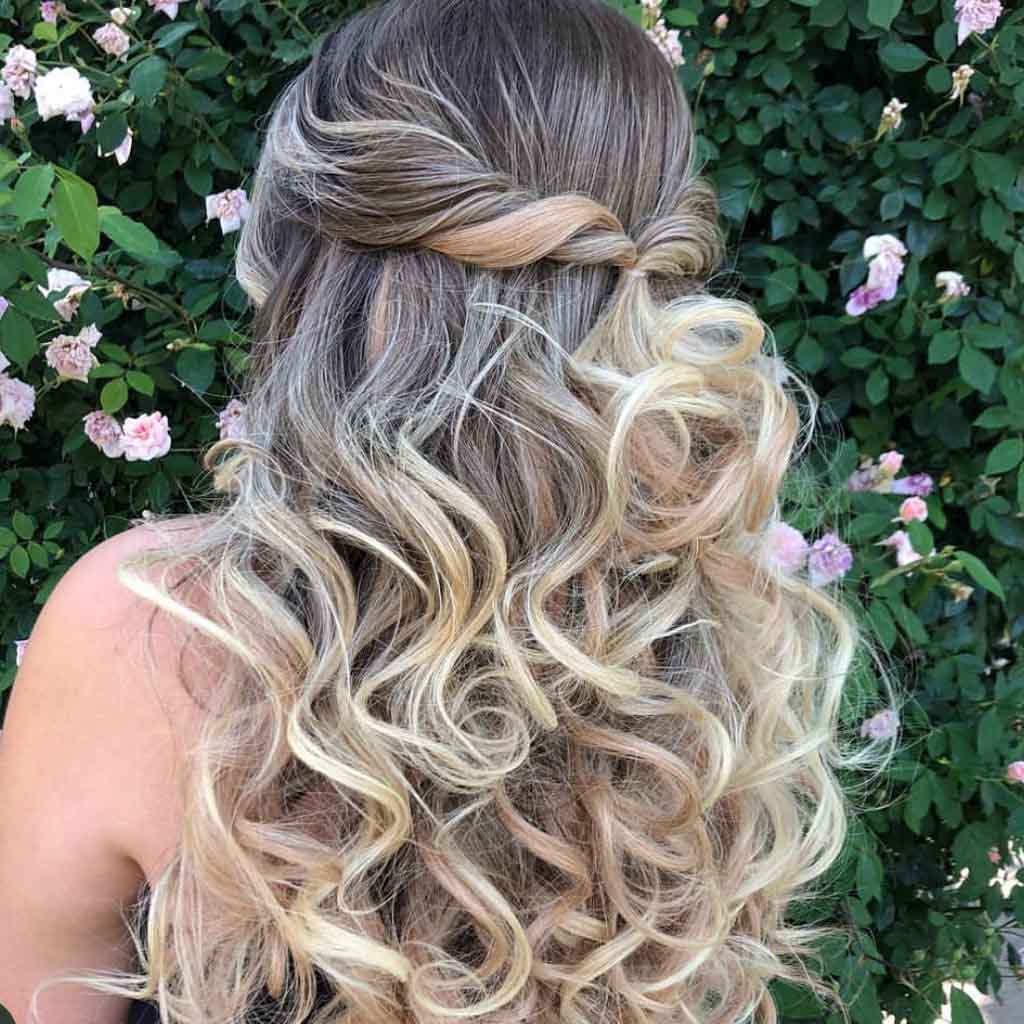 Single Twist Half Up Curly Hairstyle