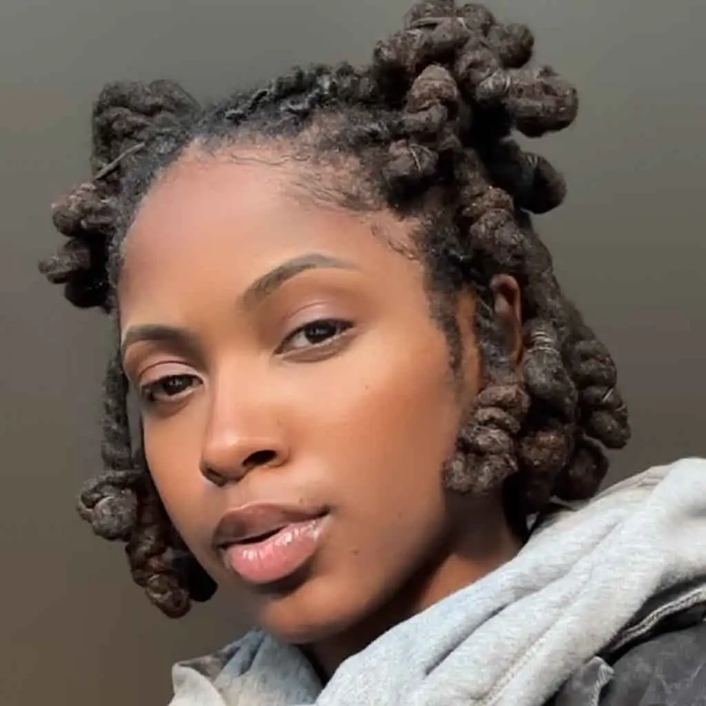 Space Bun Locs With Knots