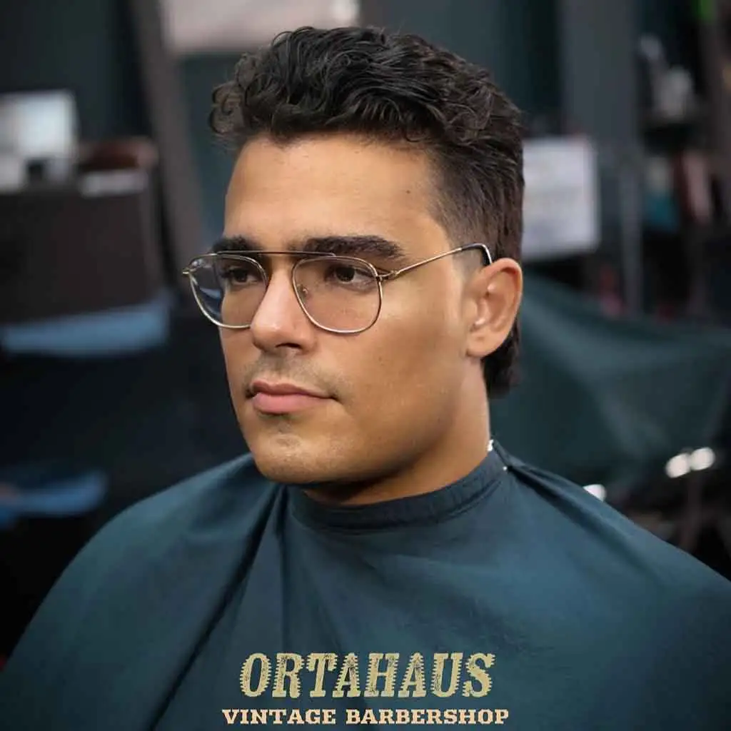 Subtle Short Curly Mullet With Blends