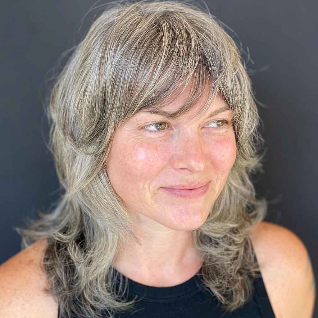 Tousled Medium Shag Cut With Face Framing Layers