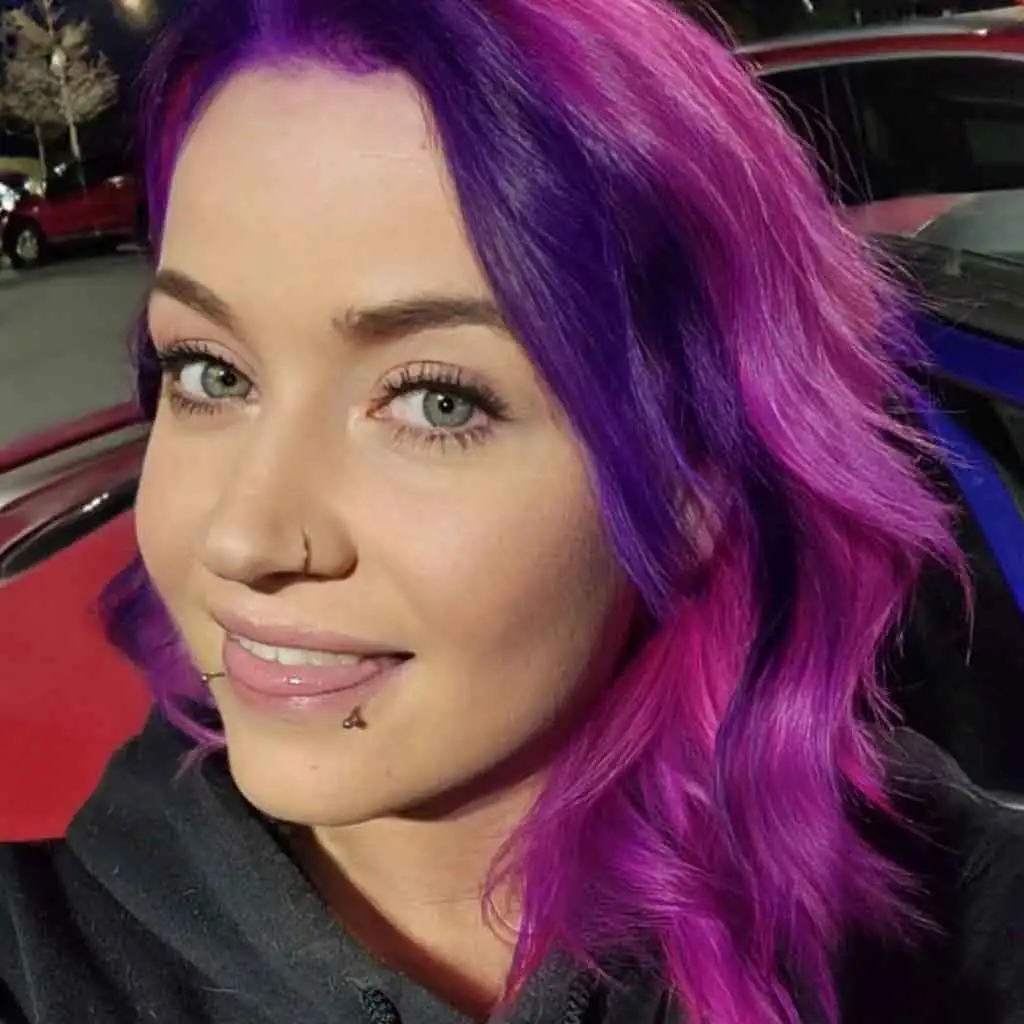 Purple Pink Short Wavy Hair