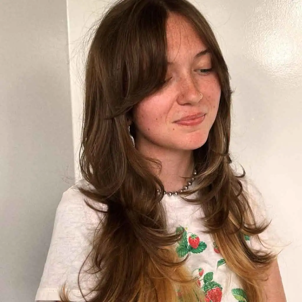 Long Butterfly Shag Cut With Curtain Bangs