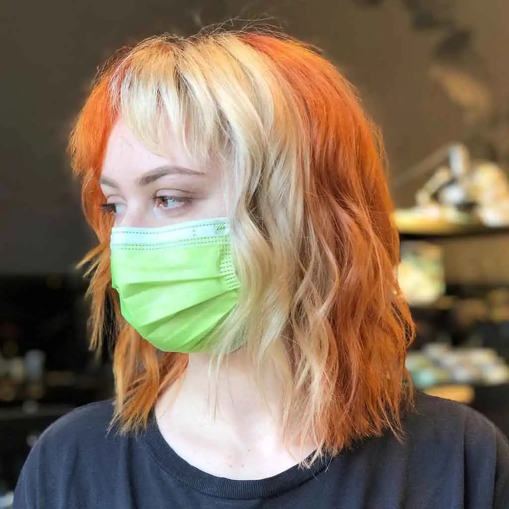Short Medium Shag on Orange-Blonde Hair