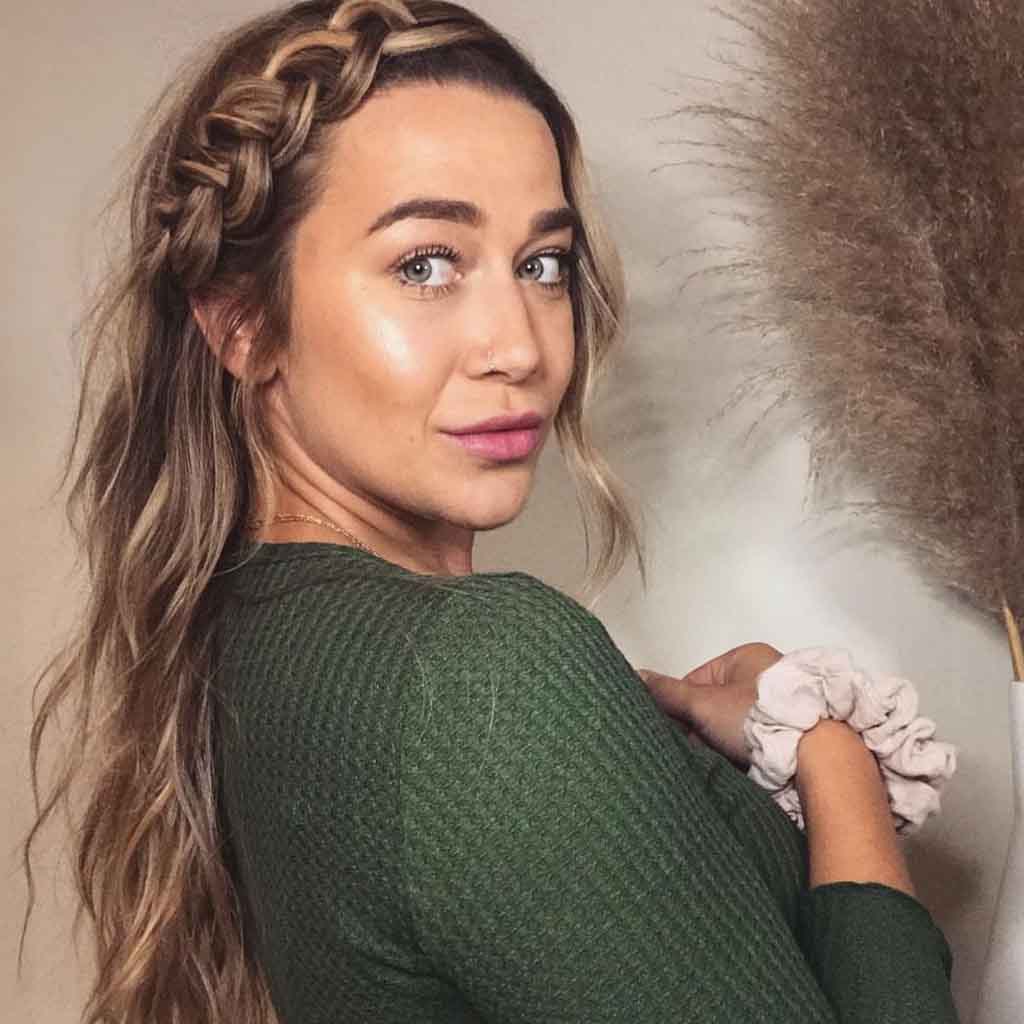 Lauren Conrad Braid on Wavy Brown Hair With Blonde Highlights