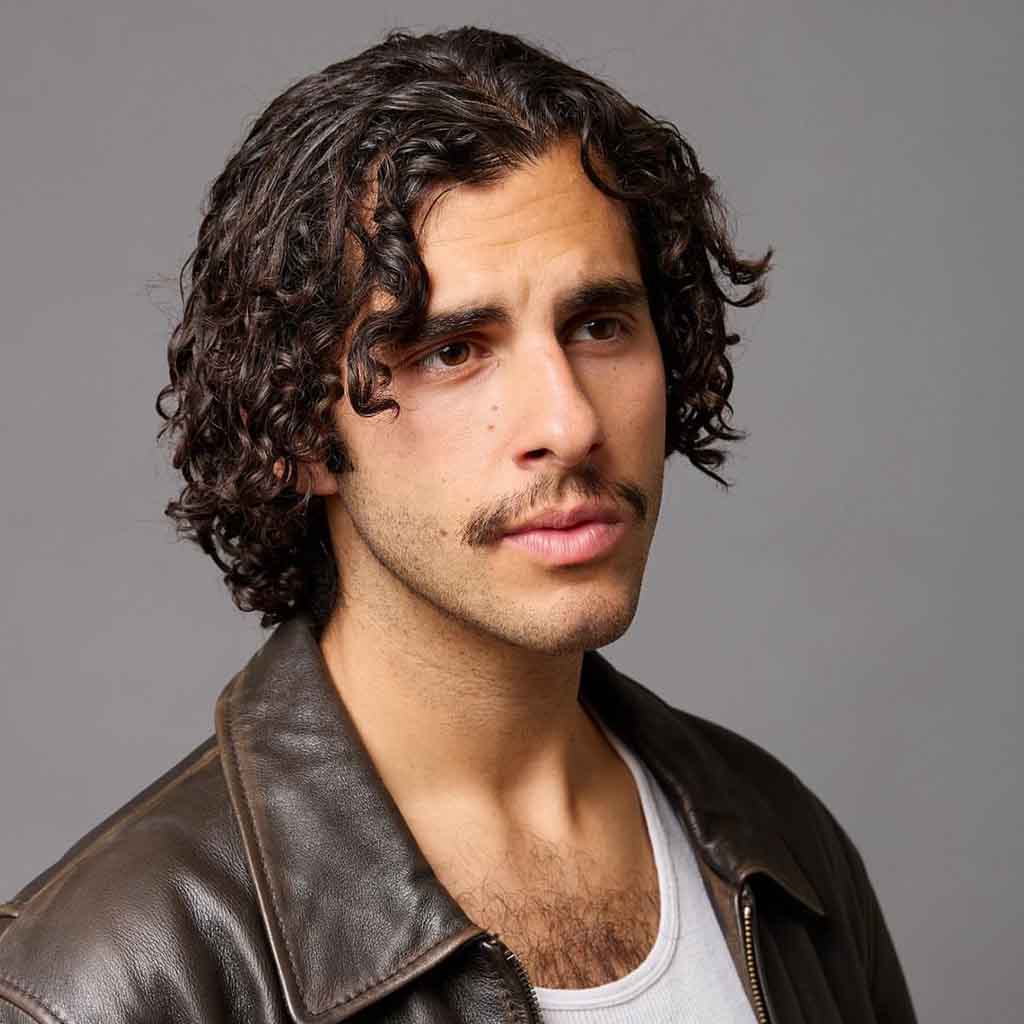 Medium Curly Hair With Middle Partition
