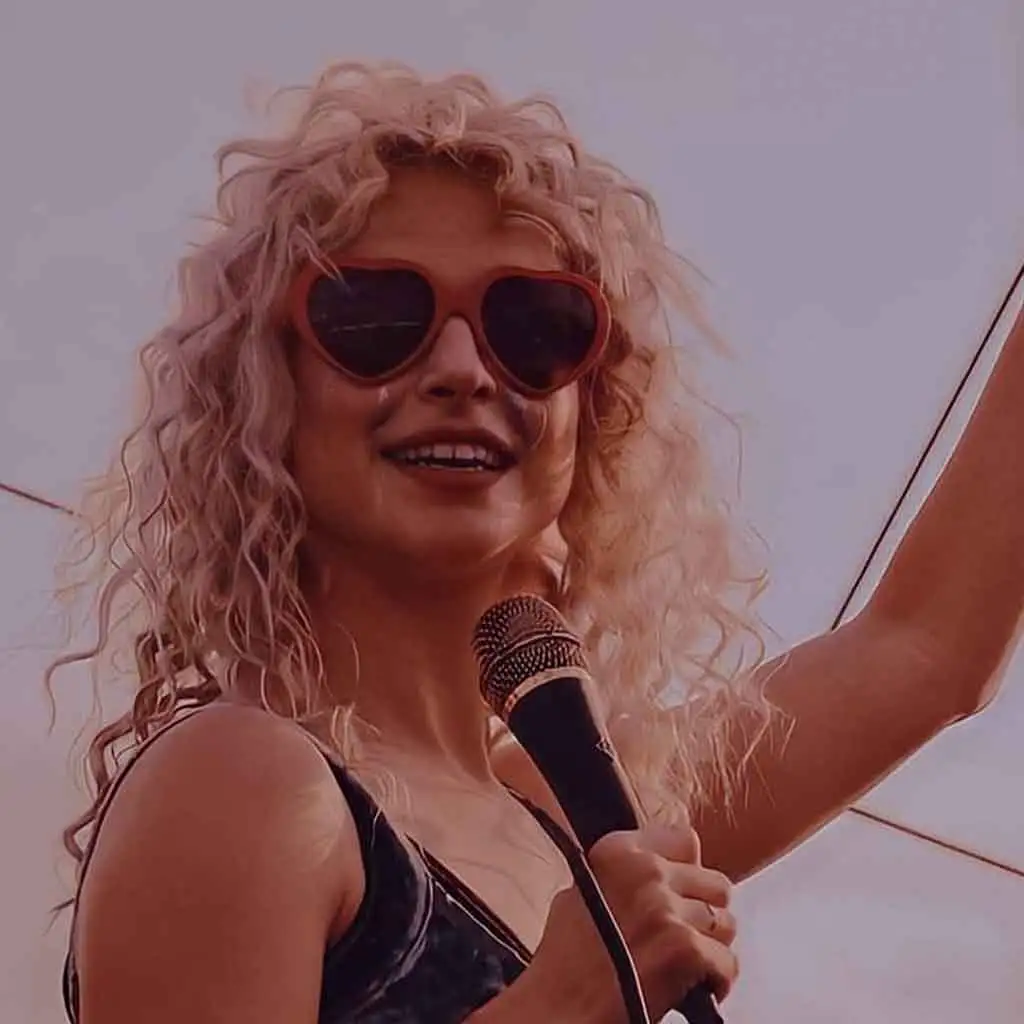 Punk Style Blonde Curly Hair