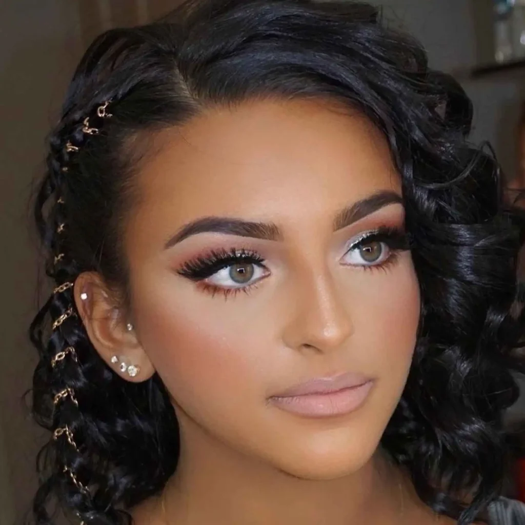 Short Wavy Hair With Decorated Braid