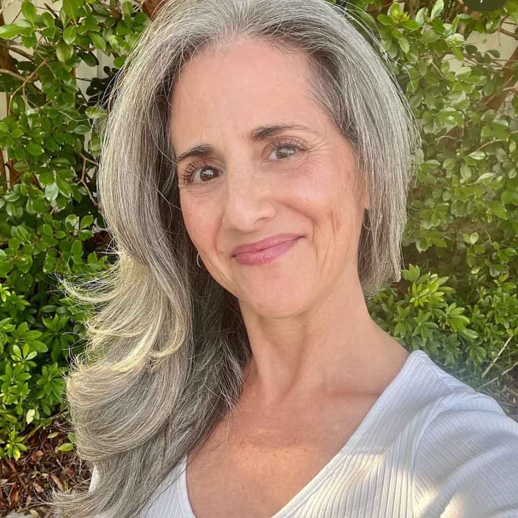 Soft Layered Long Gray Wavy Hair