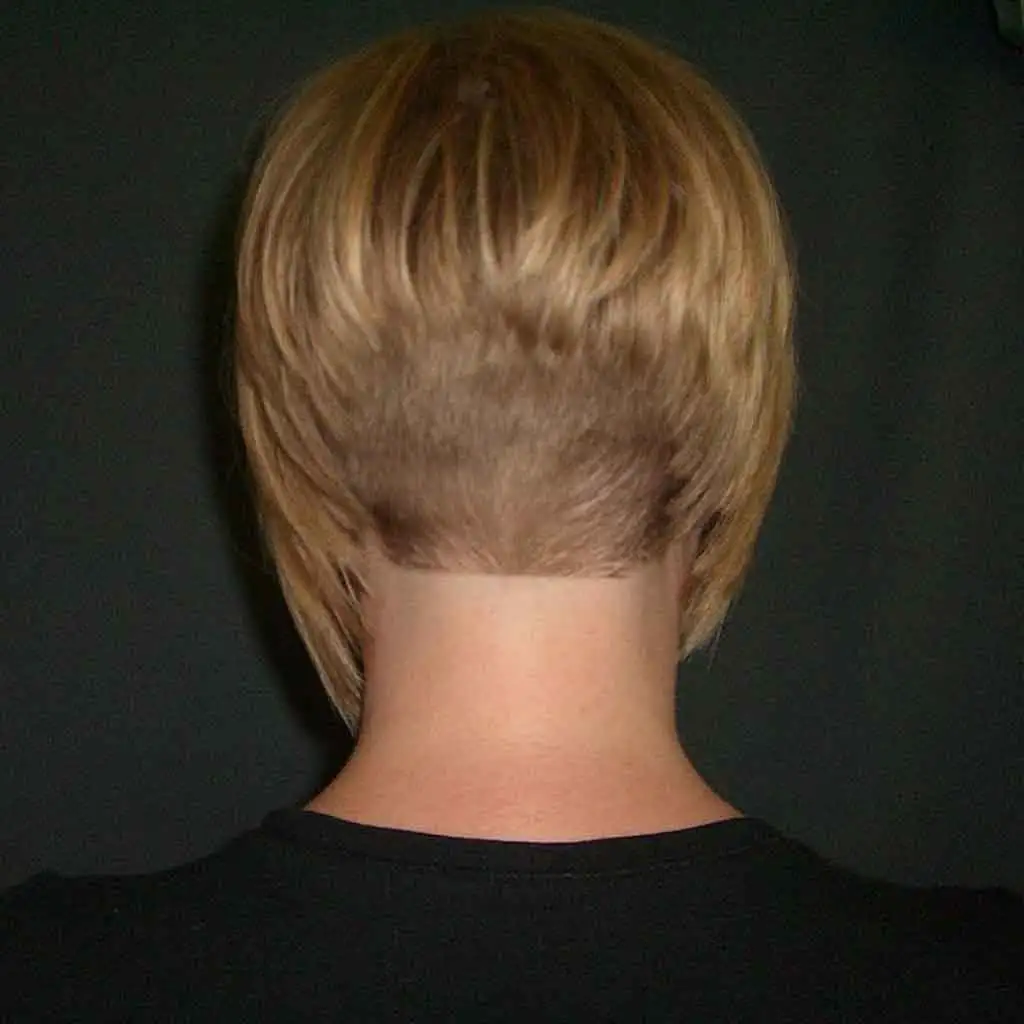 Undercut Stacked Bob on Golden Hair