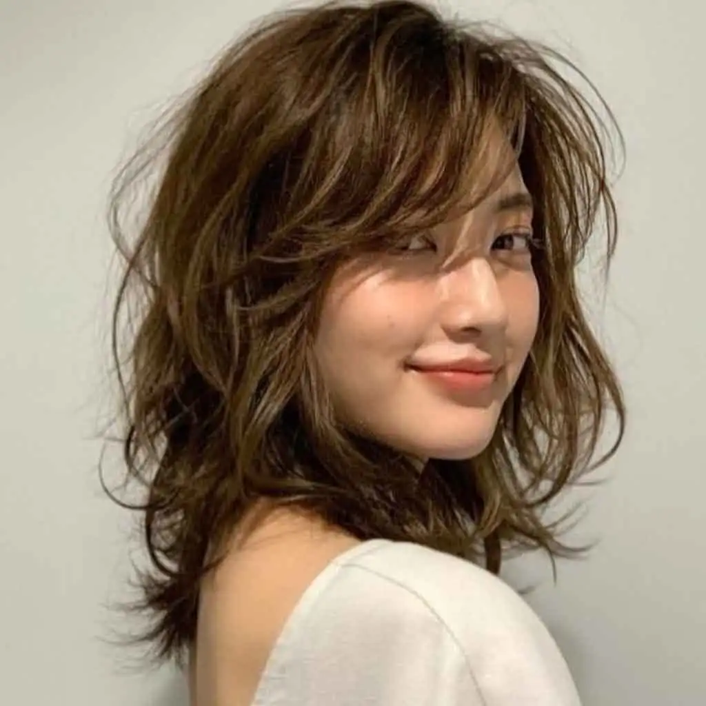 Frizzy Medium Messy Shag