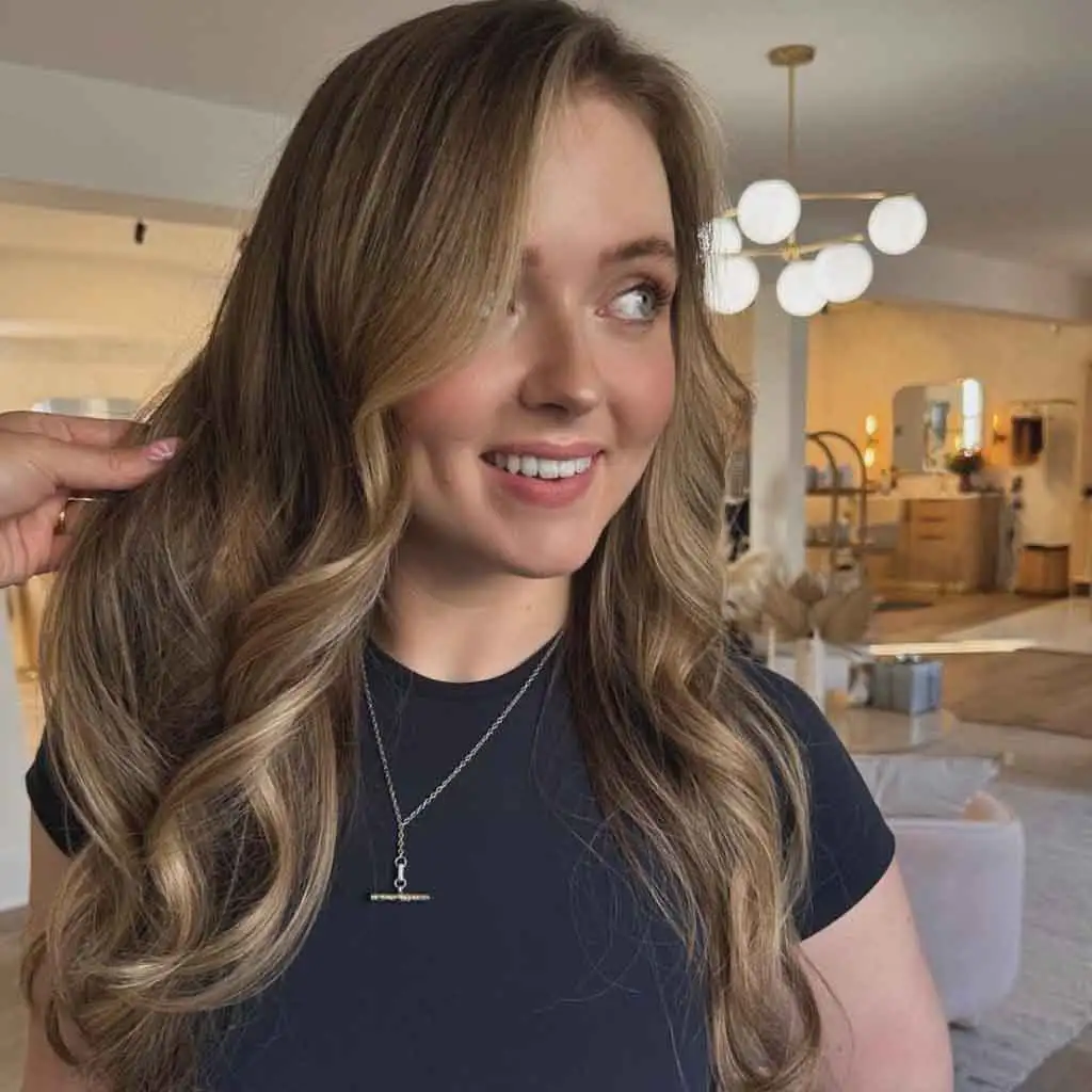 Golden Brown Curly Brunette Hair