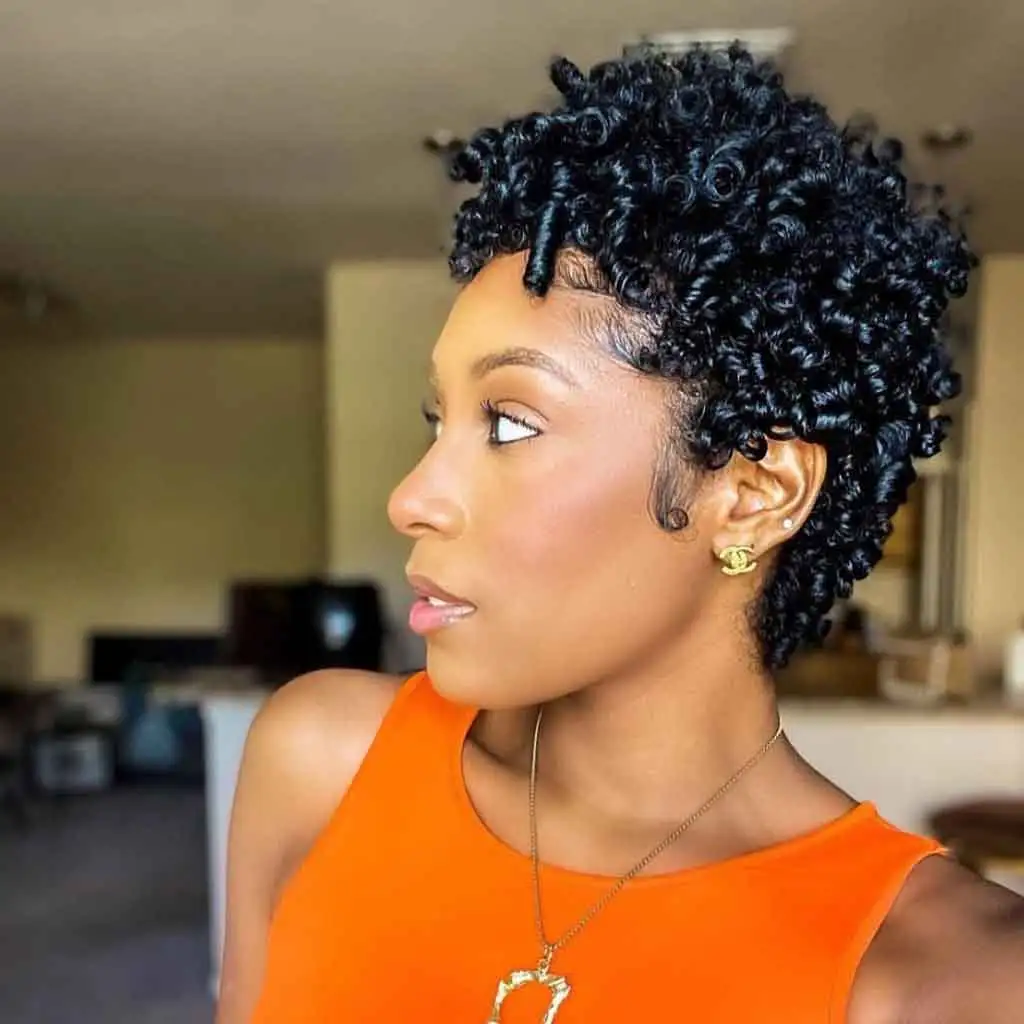 Kinky Curly Black Pixie Cut