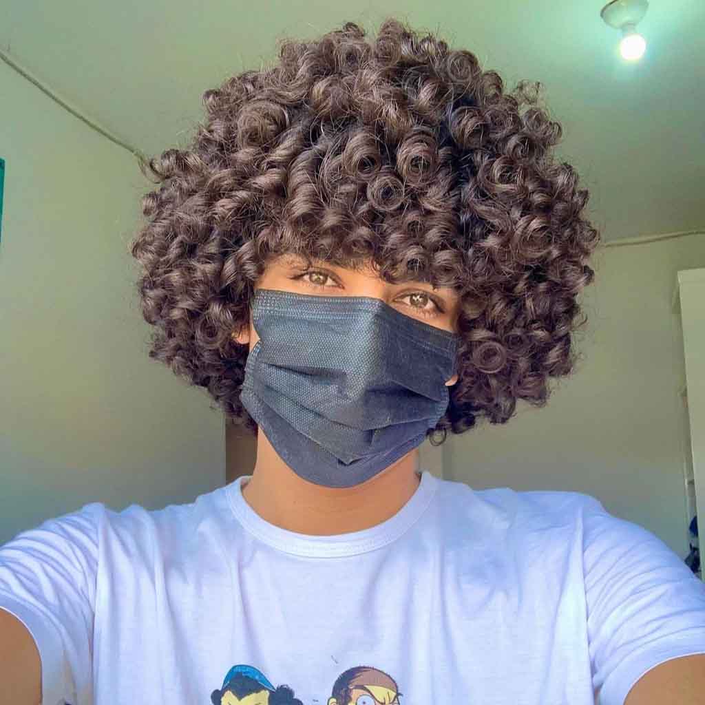 Shaggy Curls With Curly Bangs