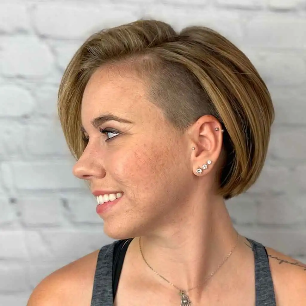 Undercut Bob With Sun Kissed Balayage
