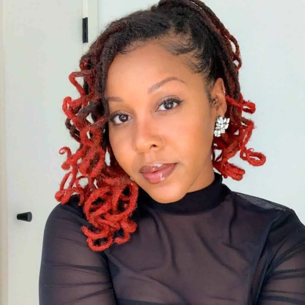 Curly Black Red Dreadlocks