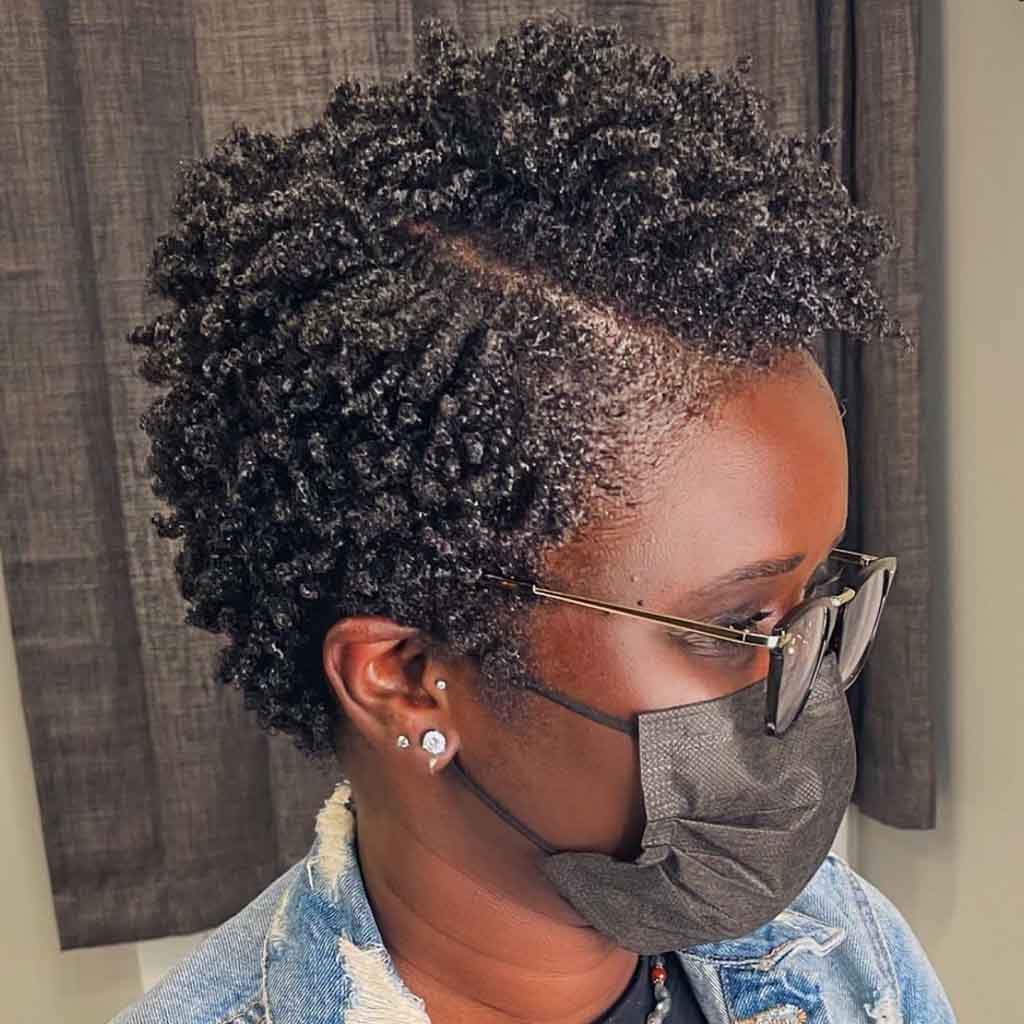 Tightly Coiled Pixie Cut