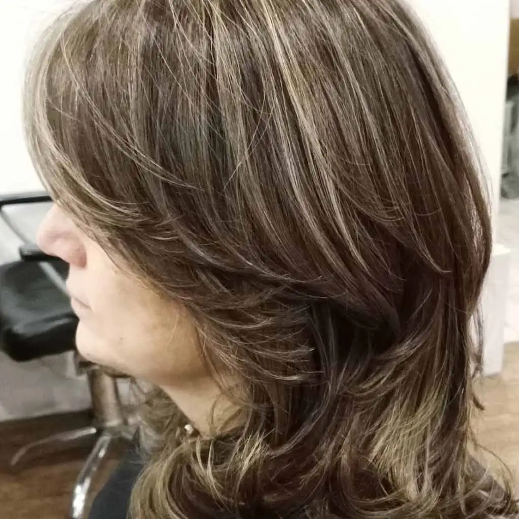 Medium Spiky Layered Brown Hair With Ash Highlights