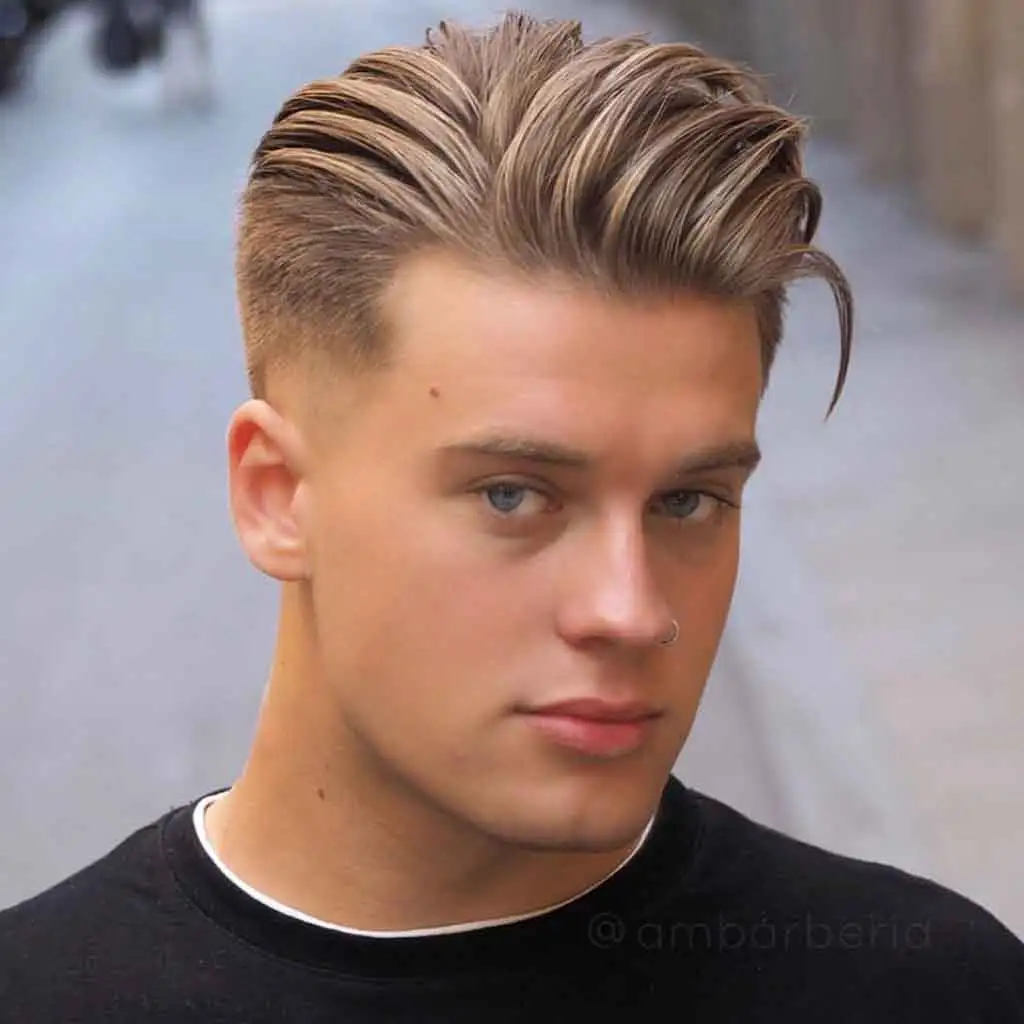 Low Taper Fade Comb Over Hairstyle
