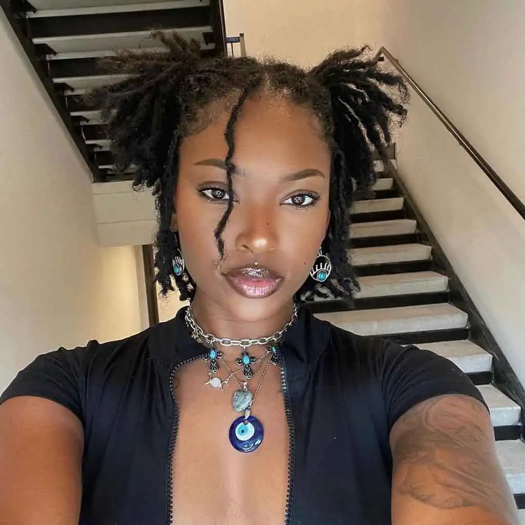 Short Locs With Pigtails