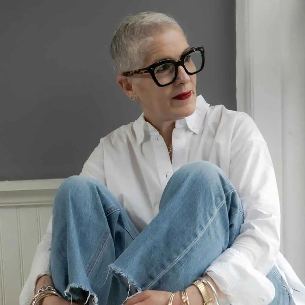 Short Pixie Cut on Silver Hair