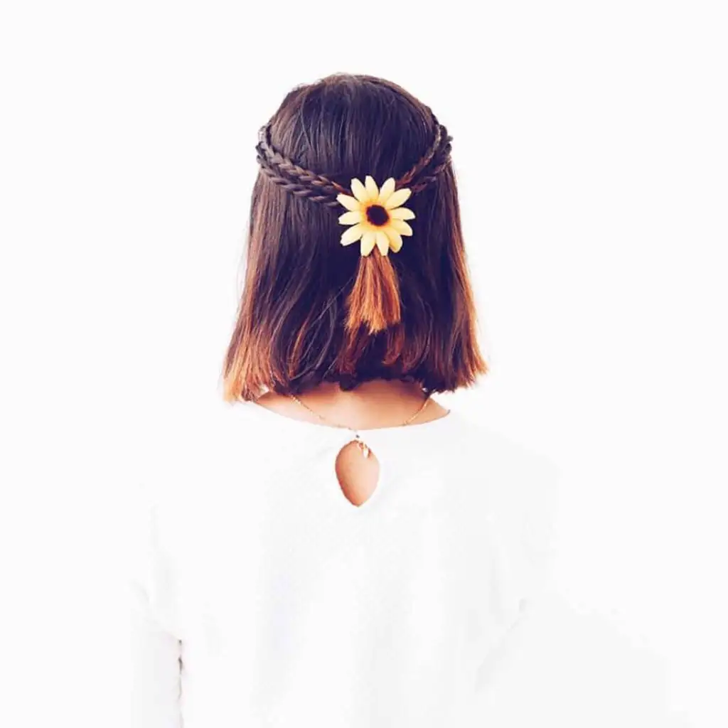 4 Braid Crown on Short Brown Hair
