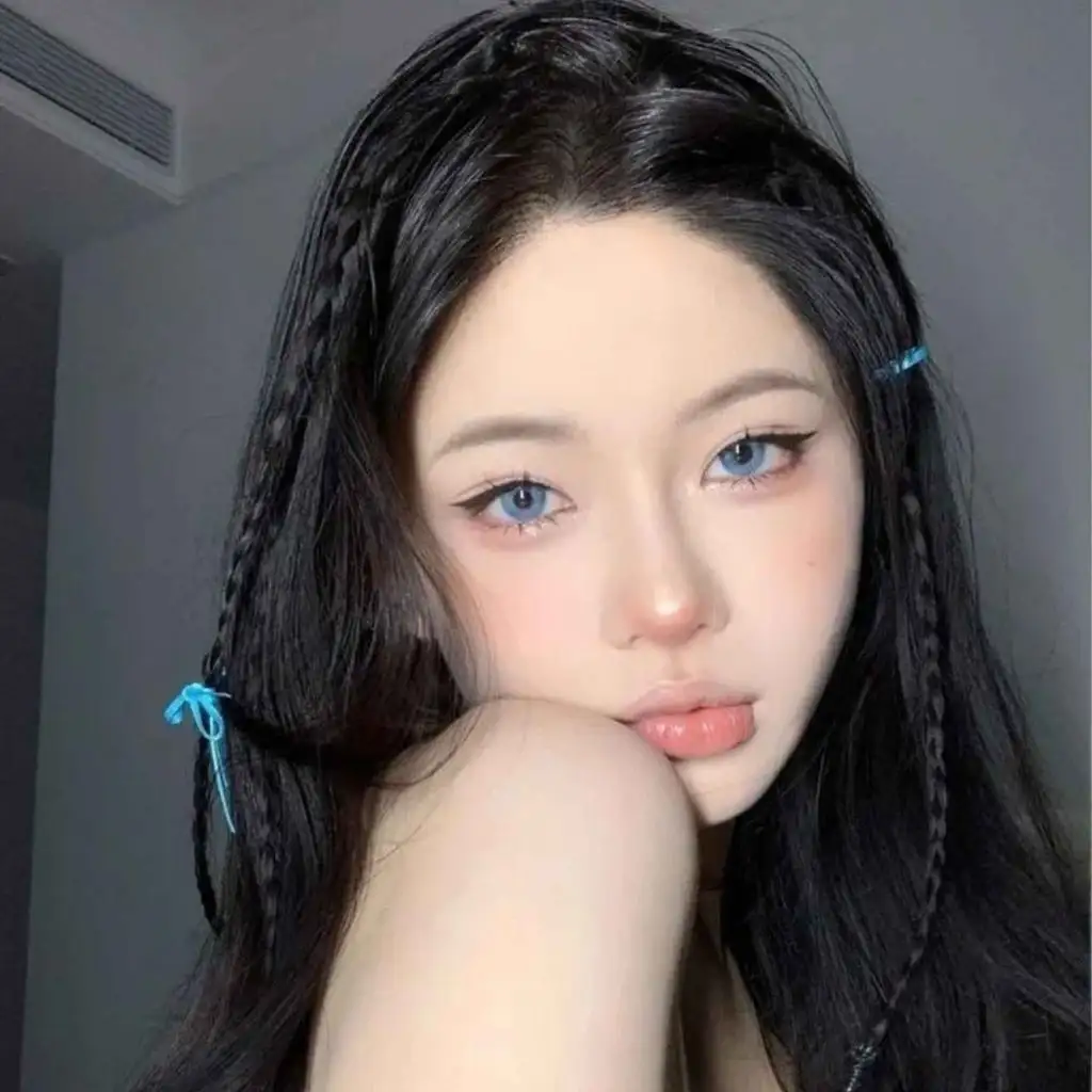 Long Black Wavy Hair With Knotless Braids