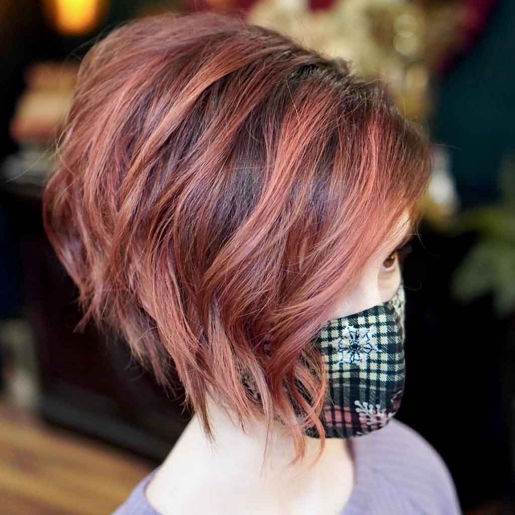 Razored Long Pixie Bob on Deep Toned Rose Gold