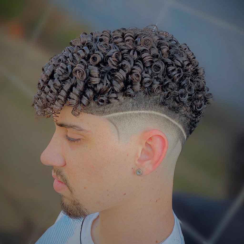 Thick Glossy Coily Hair With Mid Fade