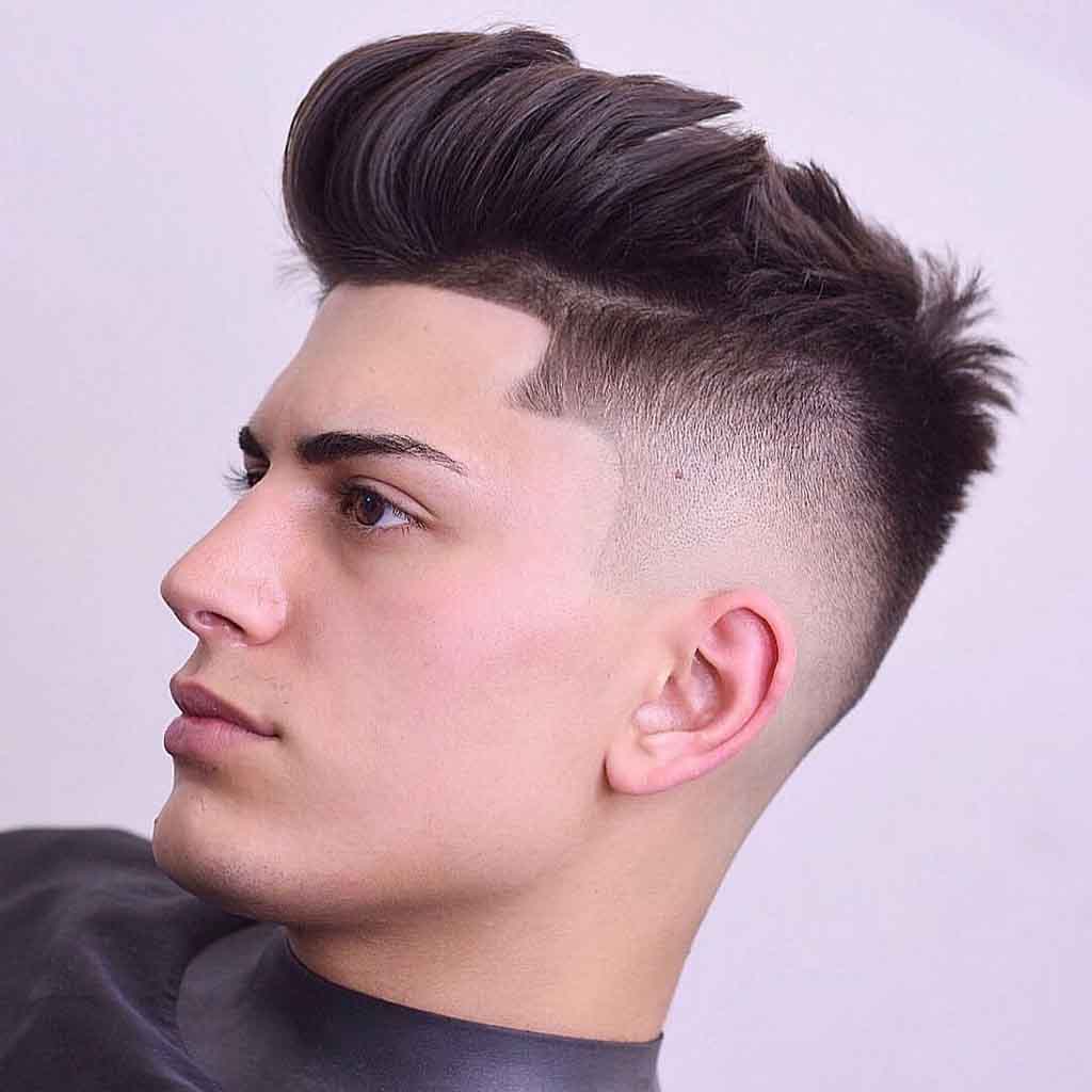 Sleek Over Hair Men With Burst Fade