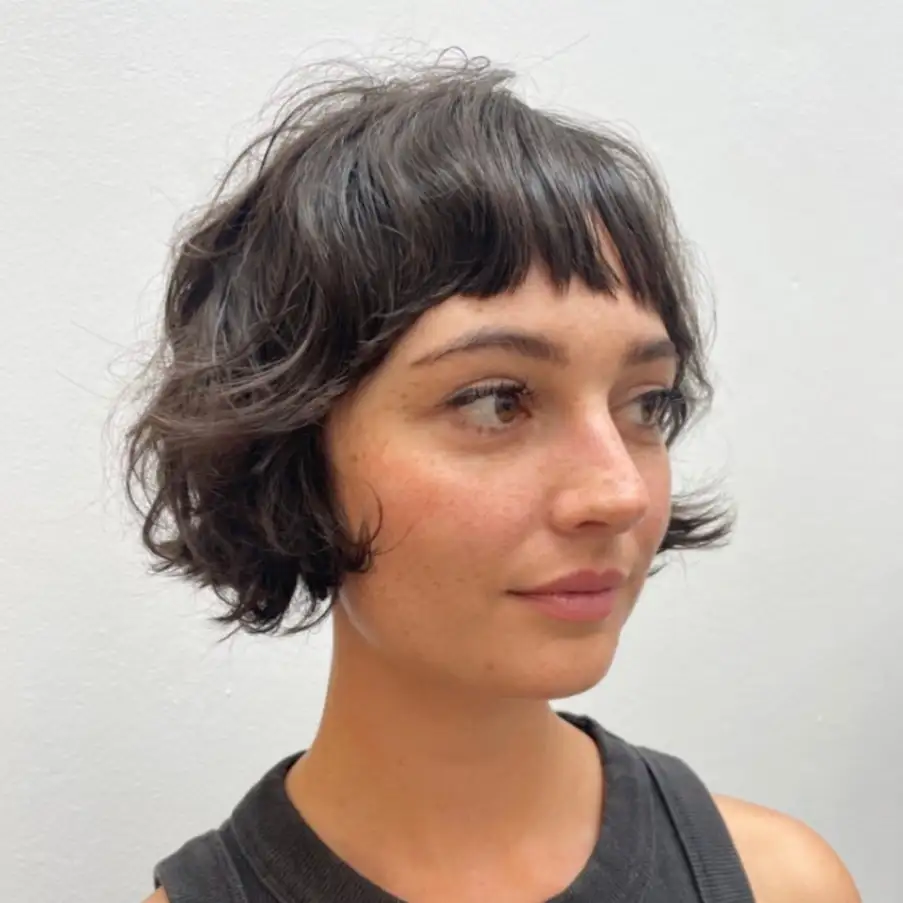 Mini Shag Bob With Textured Micro Bangs