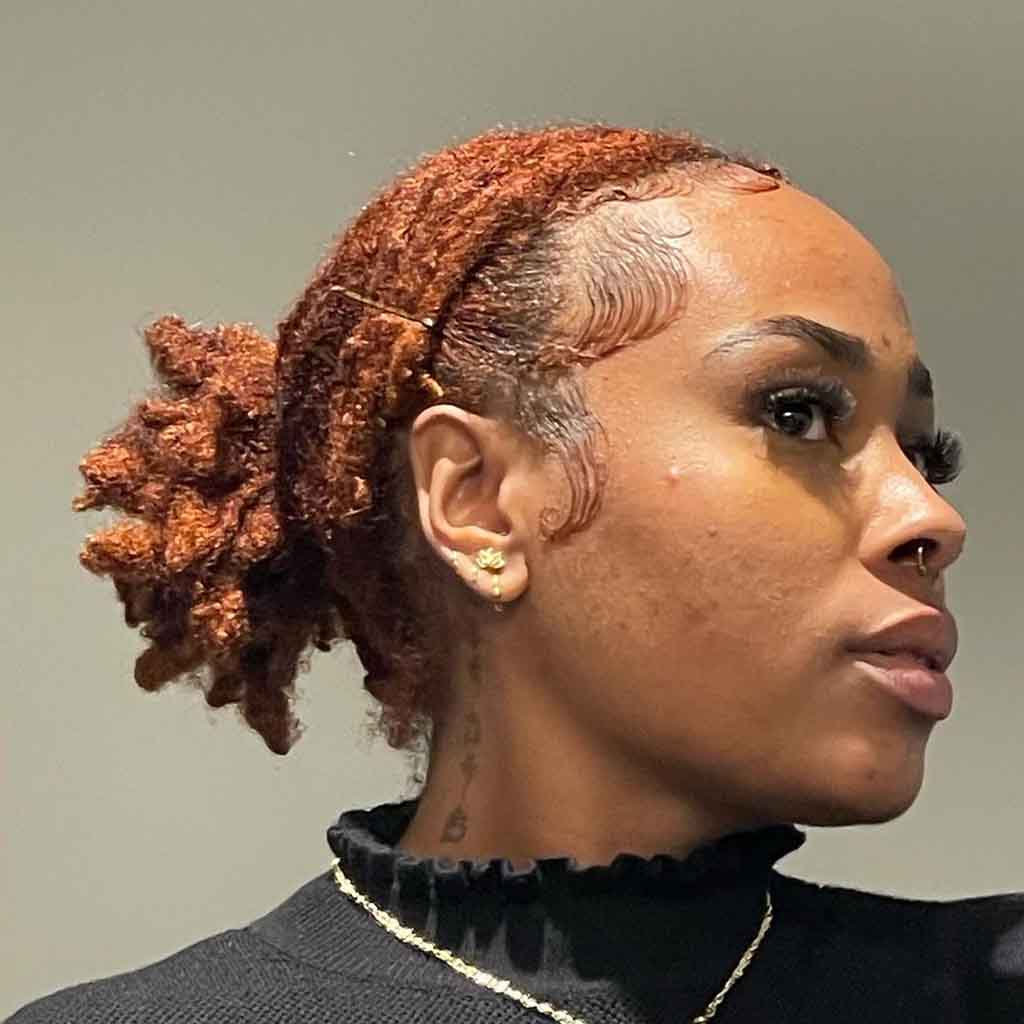 Slick Ginger Pony on Short Hair